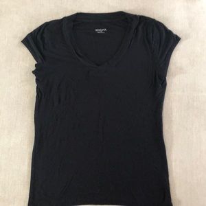 Black V-neck tee
